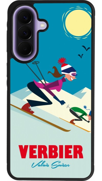 Coque Samsung Galaxy A57 5G - Silicone rigide noir Verbier Ski Downhill