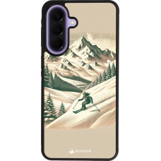 Coque Samsung Galaxy A57 5G - Silicone rigide noir Vintage Ski Mountain
