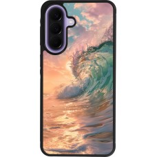 Coque Samsung Galaxy A57 5G - Silicone rigide noir Wave Sunset
