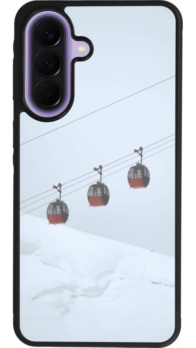 Coque Samsung Galaxy A57 5G - Silicone rigide noir Winter 22 ski lift