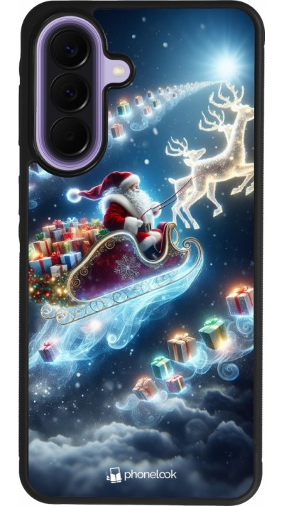 Coque Samsung Galaxy A57 5G - Silicone rigide noir Noël 2023 Père Noël enchanté