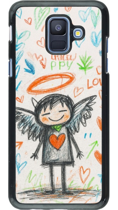 Samsung Galaxy A6 Case Hülle - Little Angel Sketch Love
