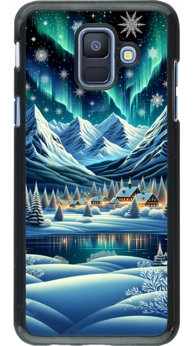 Coque Samsung Galaxy A6 - Snowy Mountain Village Lake night