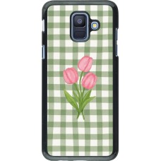 Samsung Galaxy A6 Case Hülle - Green vichy tulips Spring 2026
