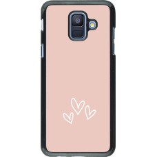 Samsung Galaxy A6 Case Hülle - Valentine 2023 three minimalist hearts