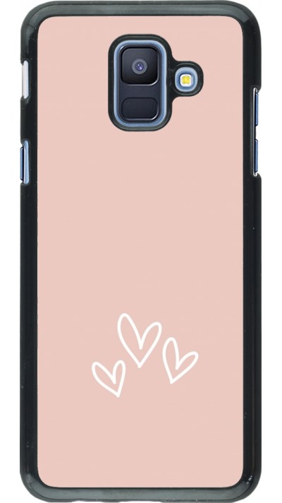 Coque Samsung Galaxy A6 - Valentine 2023 three minimalist hearts