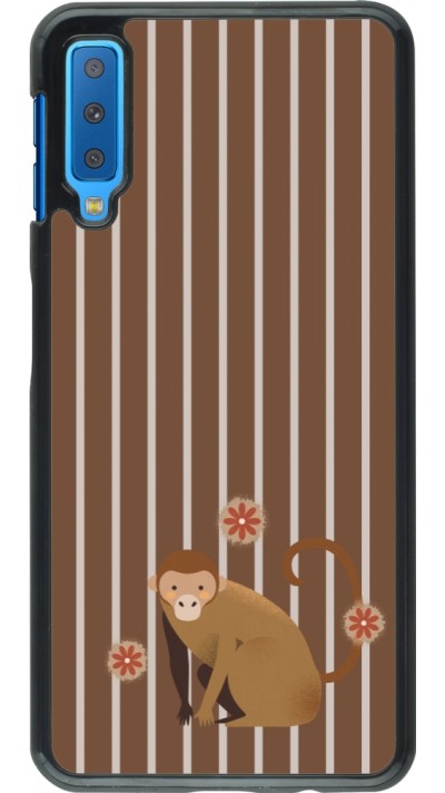 Samsung Galaxy A7 Case Hülle - Monkey with stripes