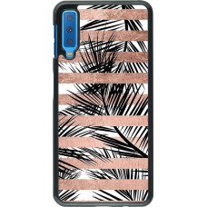 Coque Samsung Galaxy A7 - Palm trees gold stripes