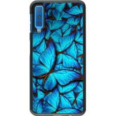 Coque Samsung Galaxy A7 - Papillon - Bleu