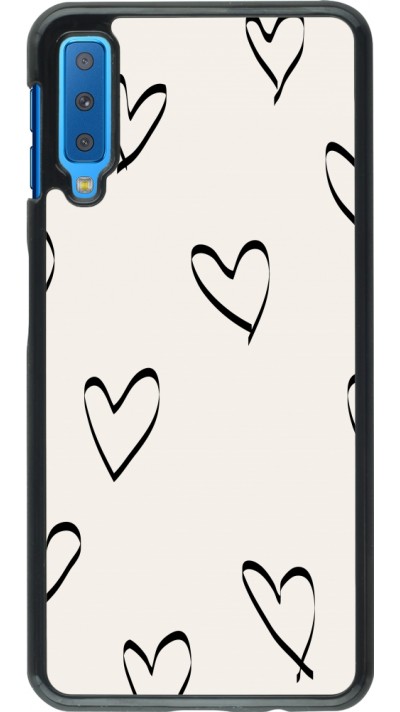 Coque Samsung Galaxy A7 - Valentine 2023 minimalist hearts