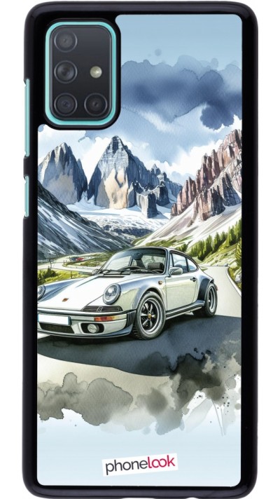 Samsung Galaxy A71 Case Hülle - Porsche 911 Berg Aquarell