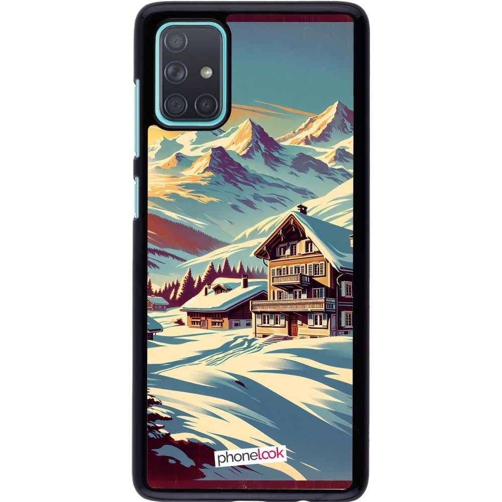 Samsung Galaxy A71 Case Hülle - Chalet Berg verschneit