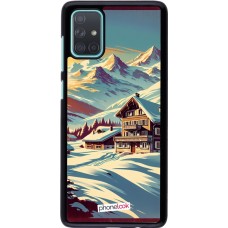 Samsung Galaxy A71 Case Hülle - Chalet Berg verschneit