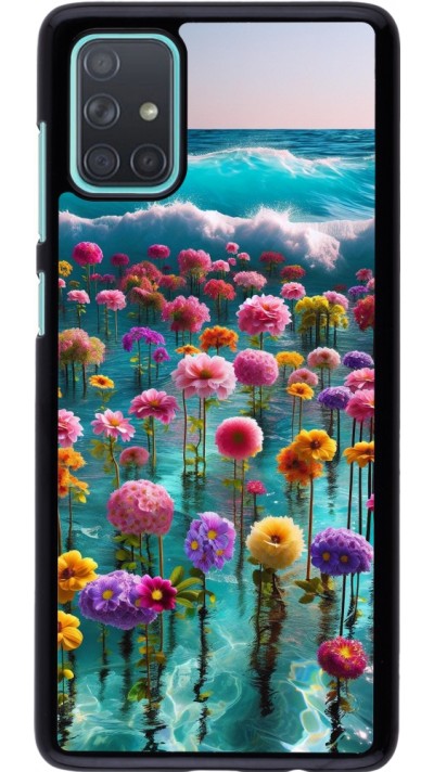 Samsung Galaxy A71 Case Hülle - Blumenmeer Wellen