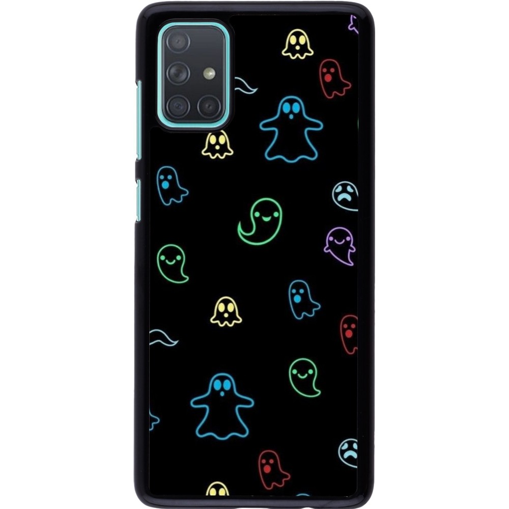 Samsung Galaxy A71 Case Hülle - Halloween 2024 colorful ghosts