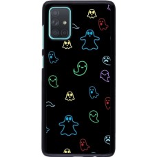 Samsung Galaxy A71 Case Hülle - Halloween 2024 colorful ghosts