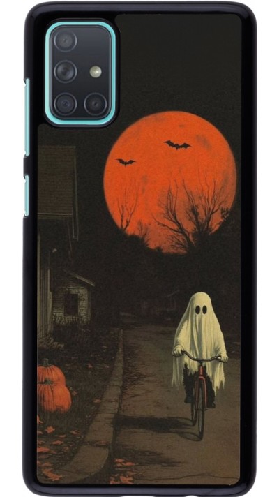 Coque Samsung Galaxy A71 - Halloween 2025 Ghost on a bicycle