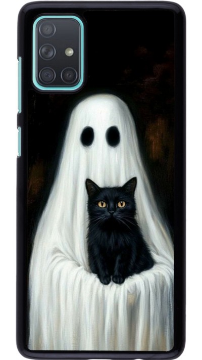 Coque Samsung Galaxy A71 - Halloween 2025 Ghost with black cat