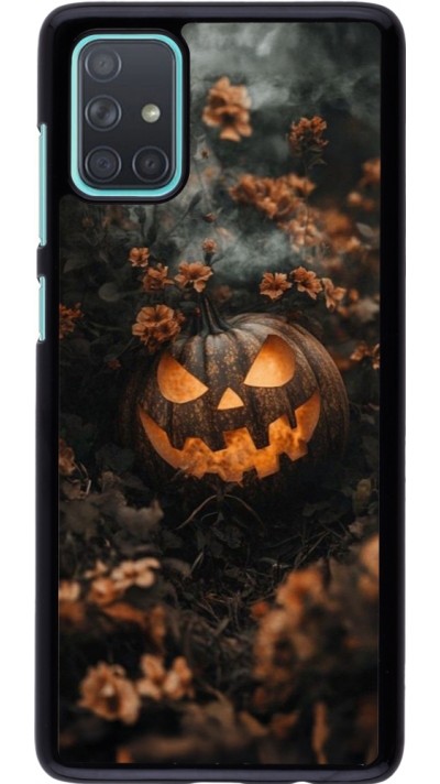 Coque Samsung Galaxy A71 - Halloween 2025 Pumpkin with flowers