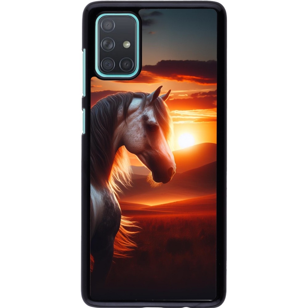 Samsung Galaxy A71 Case Hülle - Majestätischer Sonnenuntergang Pferd