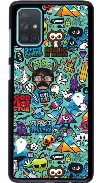 Samsung Galaxy A71 Case Hülle - Mixed Cartoons Turquoise