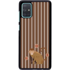 Samsung Galaxy A71 Case Hülle - Monkey with stripes