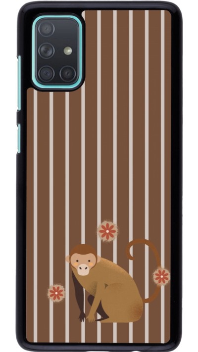 Samsung Galaxy A71 Case Hülle - Monkey with stripes