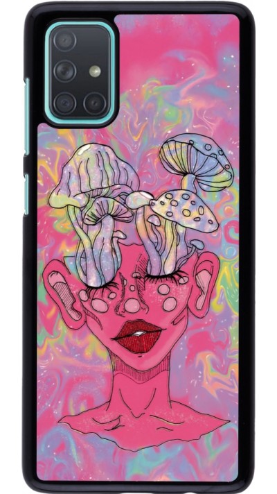 Samsung Galaxy A71 Case Hülle - Psychedelic pink mushroom