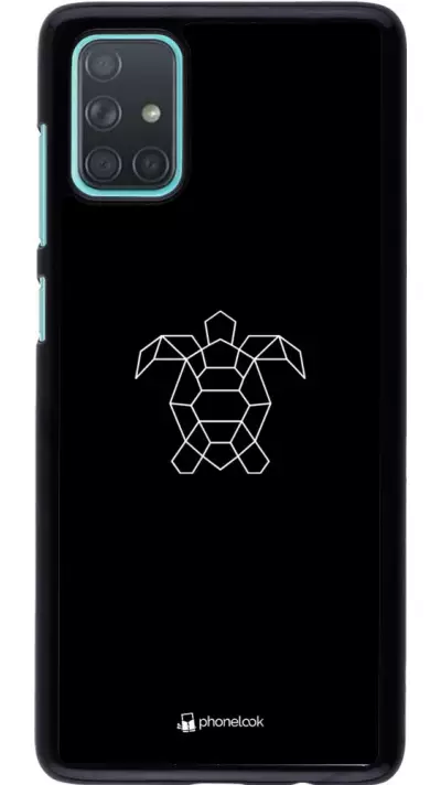 Coque Samsung Galaxy A71 - Turtles lines on black
