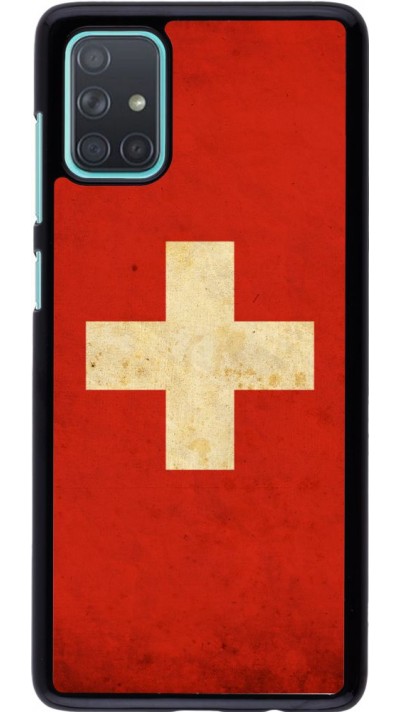 Coque Samsung Galaxy A71 - Vintage Flag SWISS