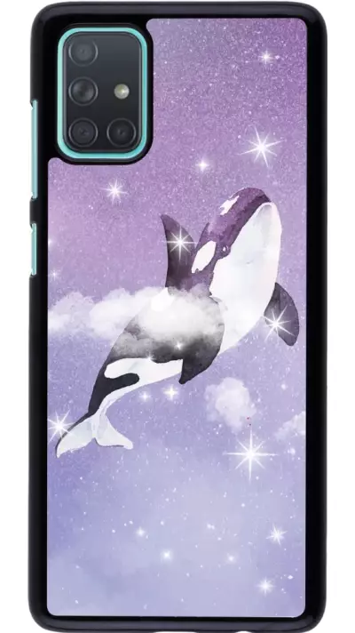 Coque Samsung Galaxy A71 - Whale in sparking stars
