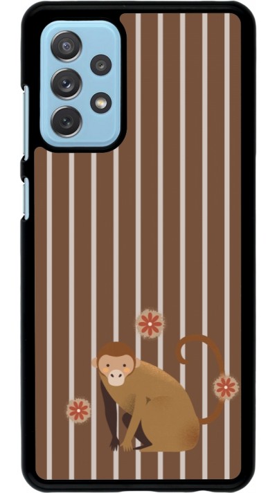 Samsung Galaxy A72 Case Hülle - Monkey with stripes
