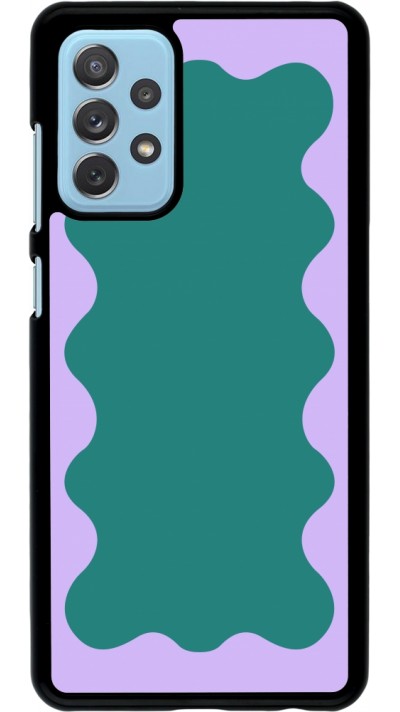 Coque Samsung Galaxy A72 - Wavy Rectangle Green Purple