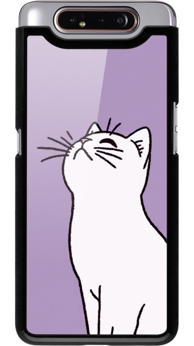 Coque Samsung Galaxy A80 - Chat sur fond violet