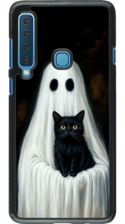 Samsung Galaxy A9 Case Hülle - Halloween 2025 Ghost with black cat
