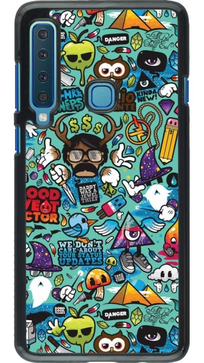 Coque Samsung Galaxy A9 - Mixed Cartoons Turquoise Coque Samsung Galaxy A9 - Mixed Cartoons Turquoise