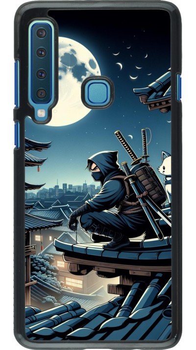 Coque Samsung Galaxy A9 - Ninja sous la lune Coque Samsung Galaxy A9 - Ninja sous la lune