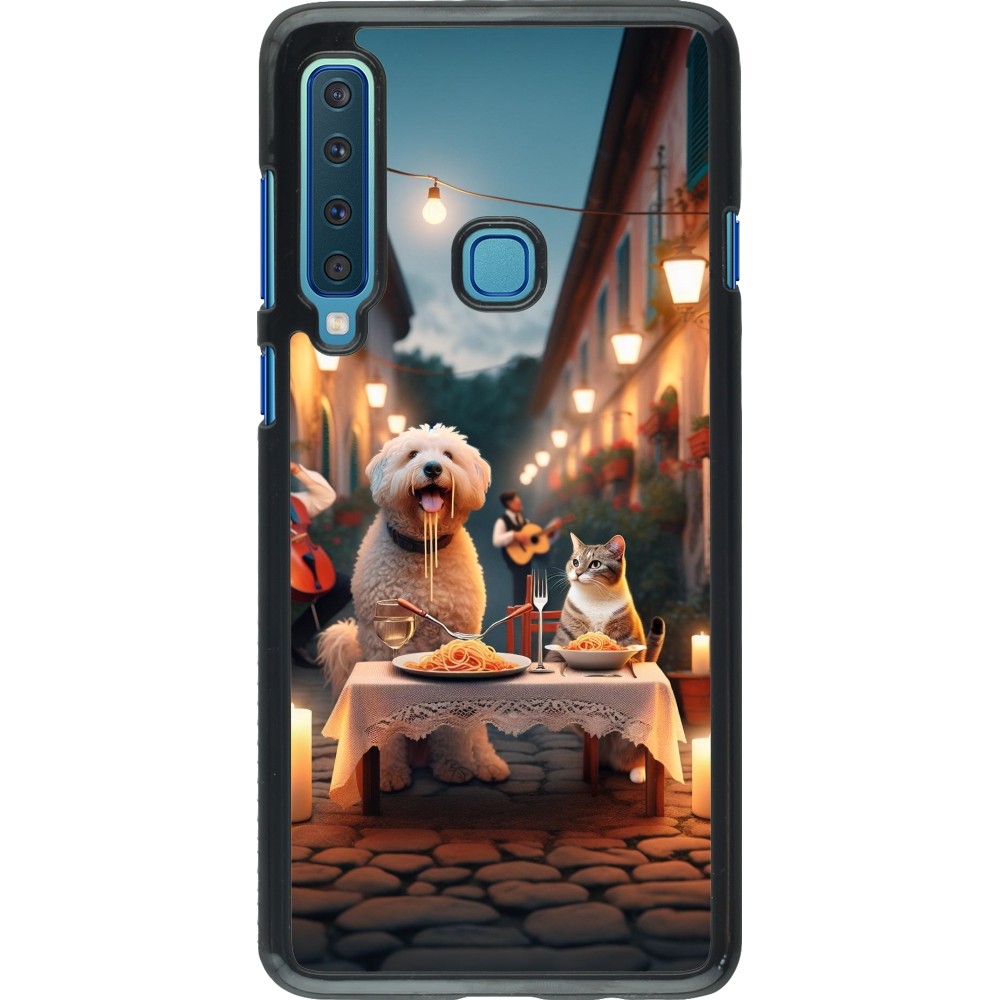 Coque Samsung Galaxy A9 - Valentine 2024 Dog & Cat Candlelight
