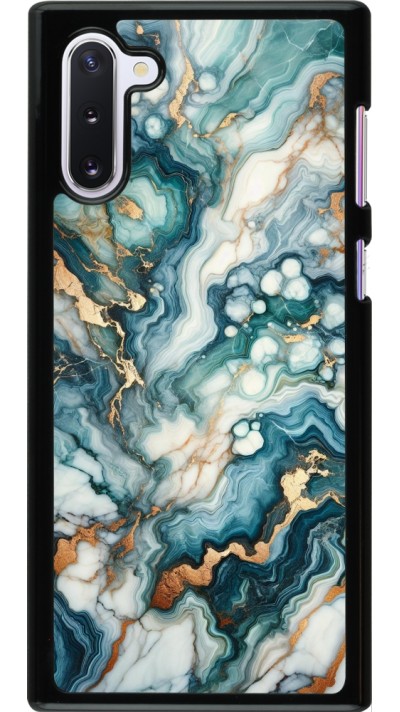 Coque Samsung Galaxy Note 10 - Marbre Vert Bleu Doré