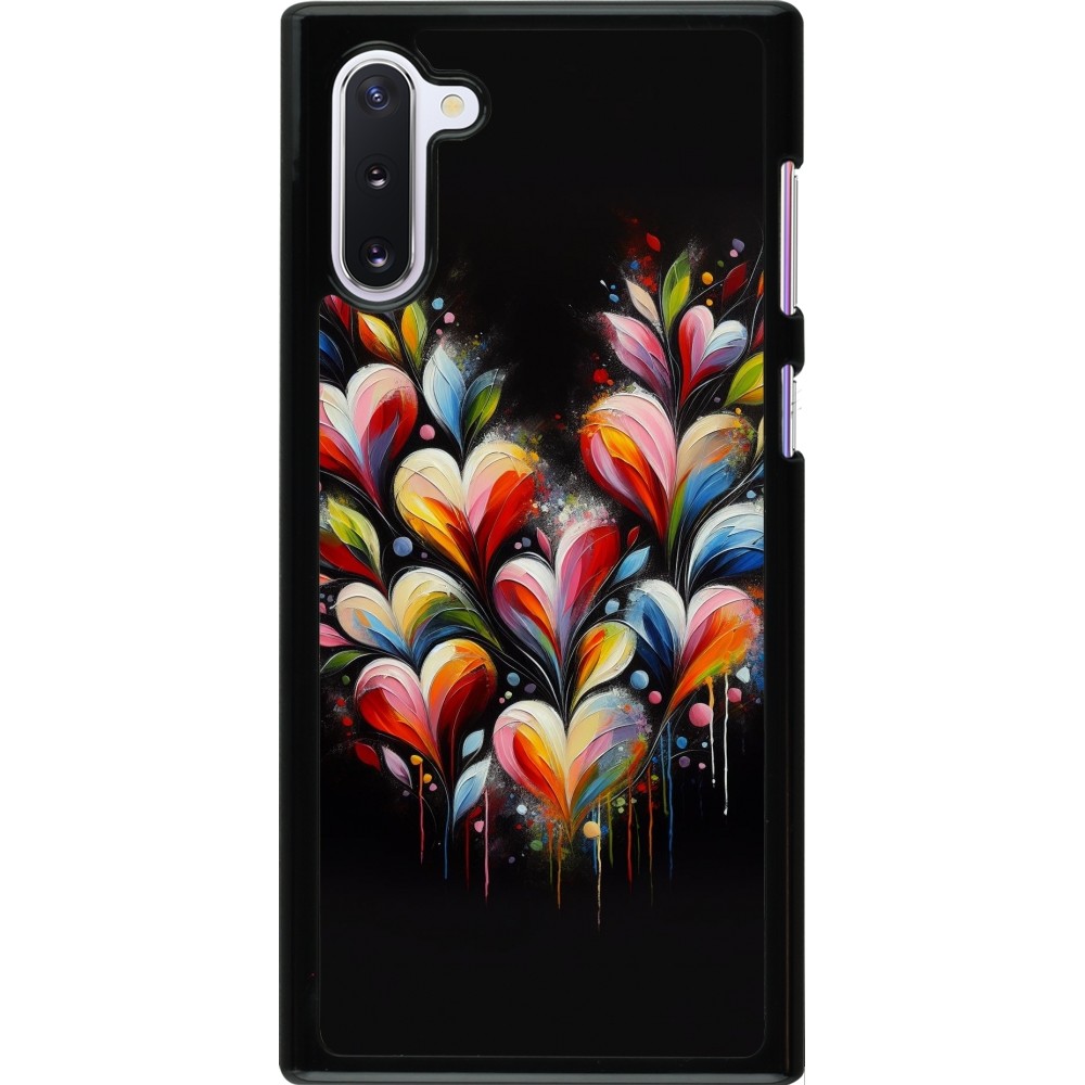 Samsung Galaxy Note 10 Case Hülle - Valentin 2024 Schwarzes Herz Abstrakt