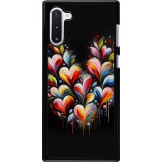 Samsung Galaxy Note 10 Case Hülle - Valentin 2024 Schwarzes Herz Abstrakt