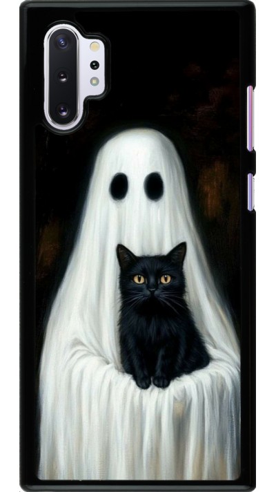 Coque Samsung Galaxy Note 10+ - Halloween 2025 Ghost with black cat Coque Samsung Galaxy Note 10+ - Halloween 2025 Ghost with black cat