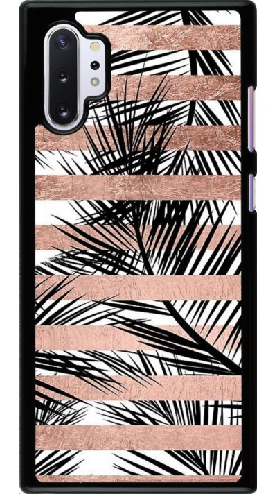 Coque Samsung Galaxy Note 10+ - Palm trees gold stripes