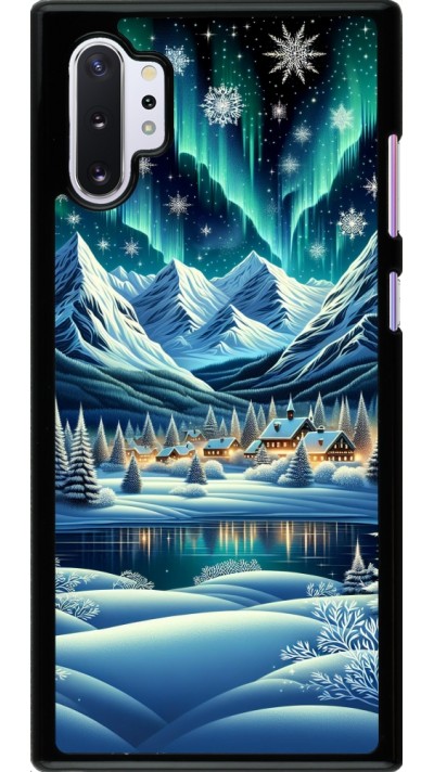 Coque Samsung Galaxy Note 10+ - Snowy Mountain Village Lake night