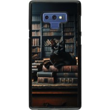 Samsung Galaxy Note9 Case Hülle - Katze Bücher dunkel