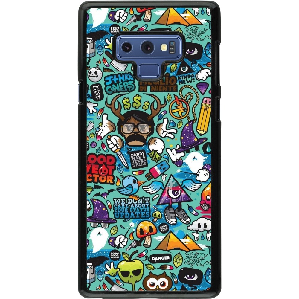 Samsung Galaxy Note9 Case Hülle - Mixed Cartoons Turquoise