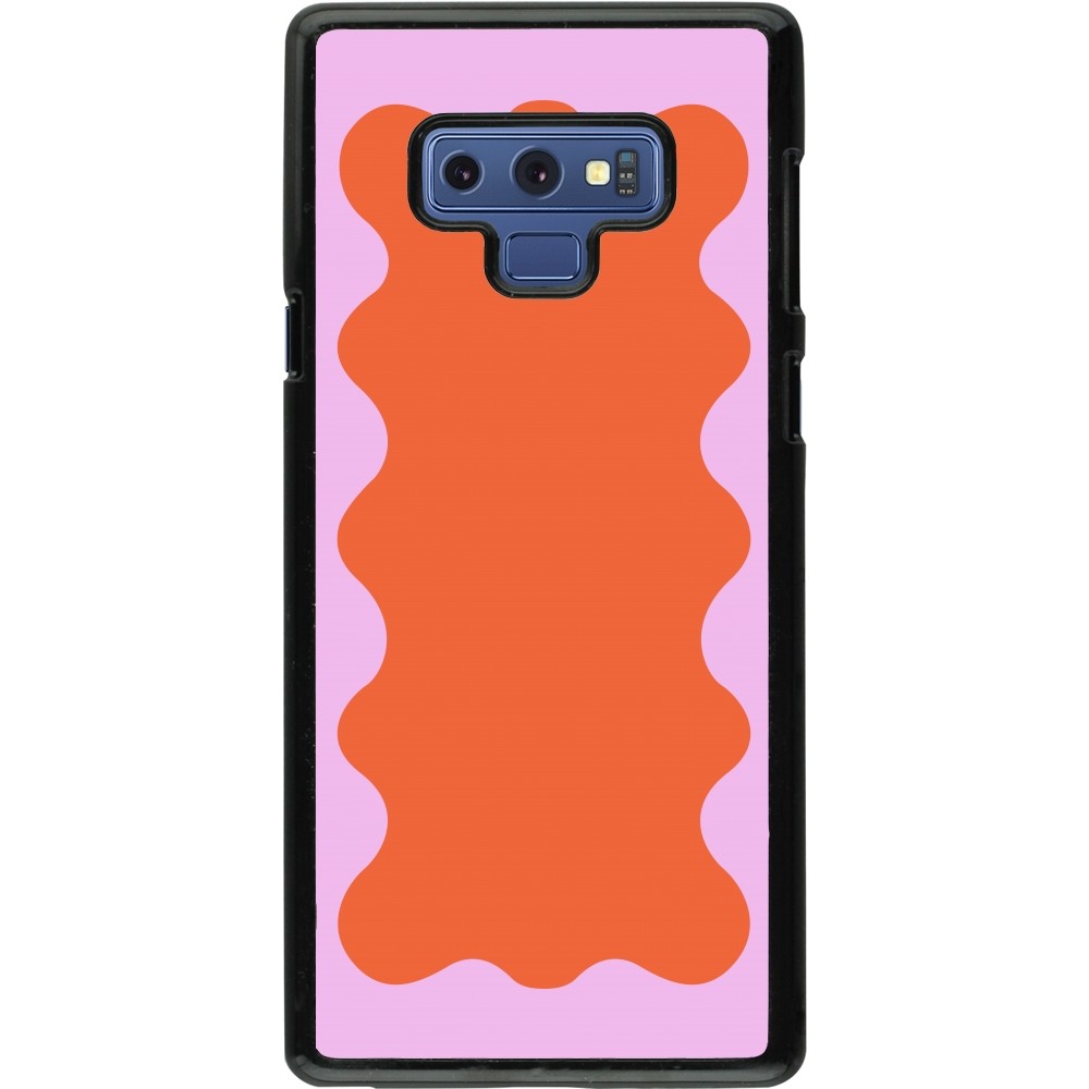 Samsung Galaxy Note9 Case Hülle - Wavy Rectangle Orange Pink