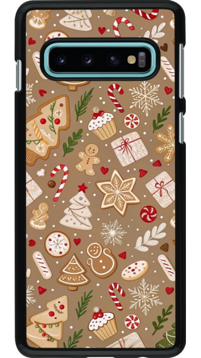 Coque Samsung Galaxy S10 - Christmas 25 Pattern Ginger Cookie