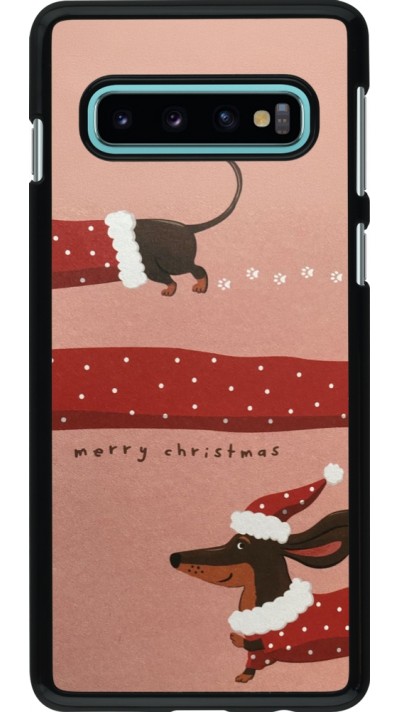 Coque Samsung Galaxy S10 - Christmas 25 Teckel Merry Xmas