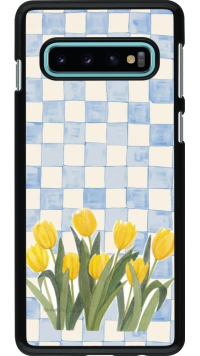 Coque Samsung Galaxy S10 - Blue vichy tulips 2026